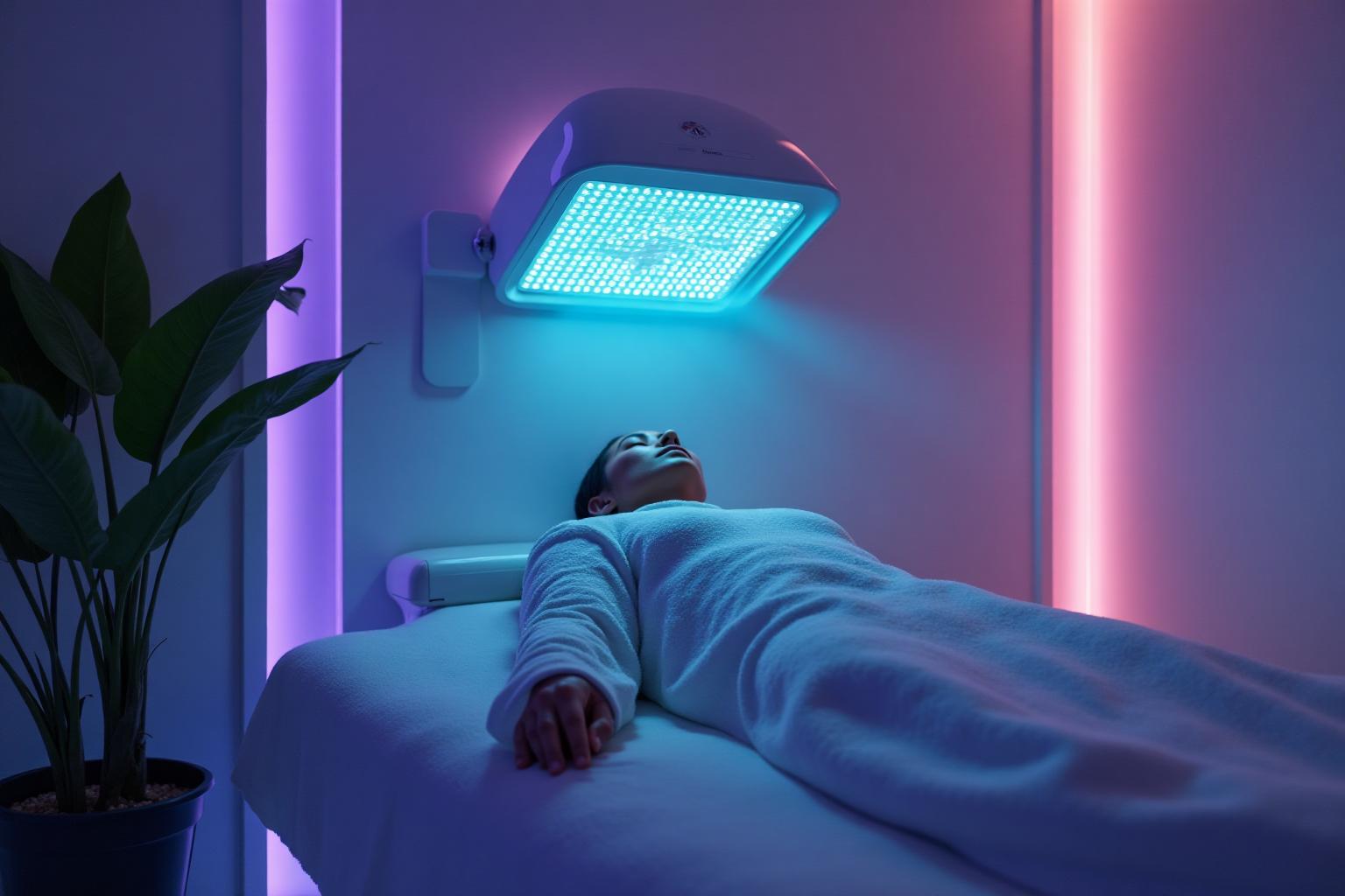 Lucia light therapy session in vibroacoustic bed